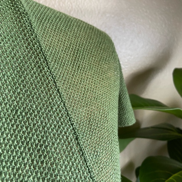 EILEEN FISHER Edamame Green 100% Hemp Open Front S/S Cardigan - Picture 3 of 9